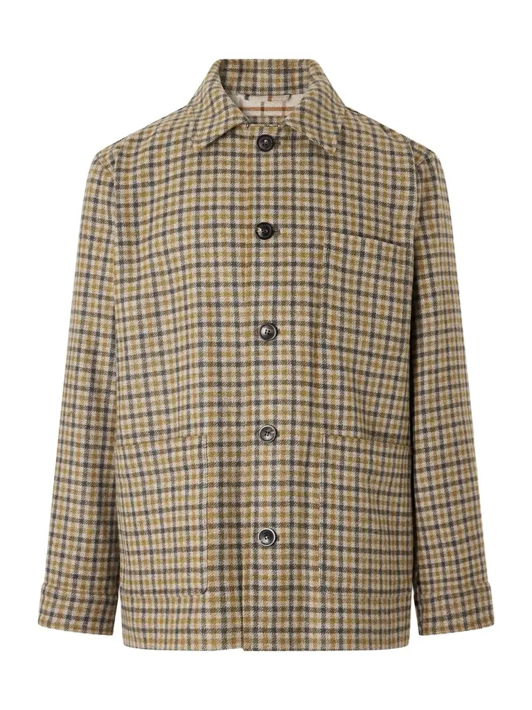 Checked Wool-Twill Overshirt - Men Checked Wool-Twill Overshirt - Men