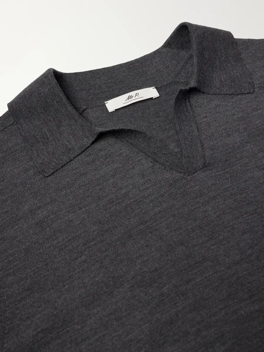 MR P. Rib-Trimmed Merino Wool and Silk-Blend Polo Shirt - Men | Thumbnail 6 MR P. Rib-Trimmed Merino Wool and Silk-Blend Polo Shirt - Men | Thumbnail 6