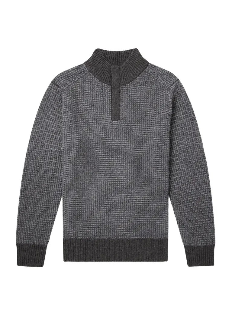Waffle-Knit Cashmere Sweater - Men Waffle-Knit Cashmere Sweater - Men