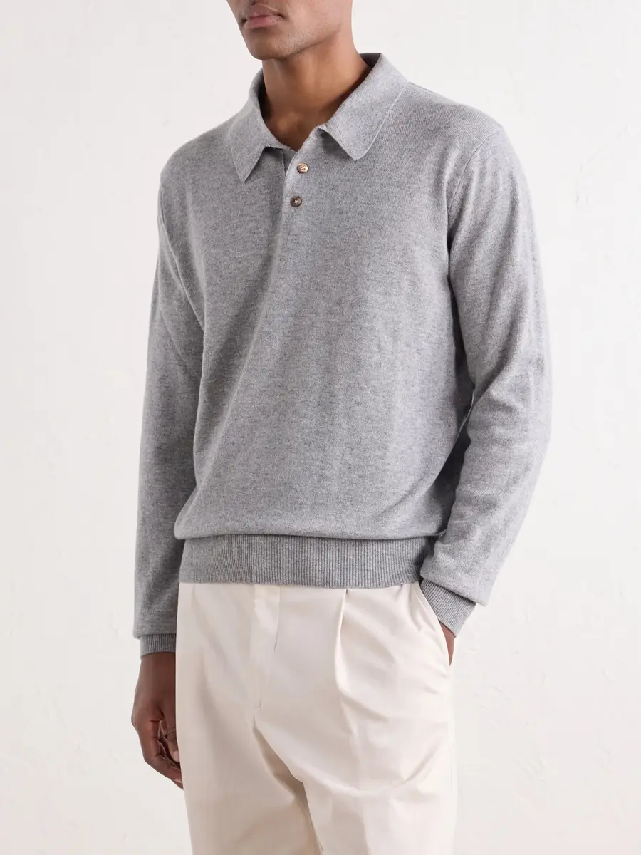 Rubinacci Cashmere Polo Shirt - Men | Thumbnail 3 Rubinacci Cashmere Polo Shirt - Men | Thumbnail 3