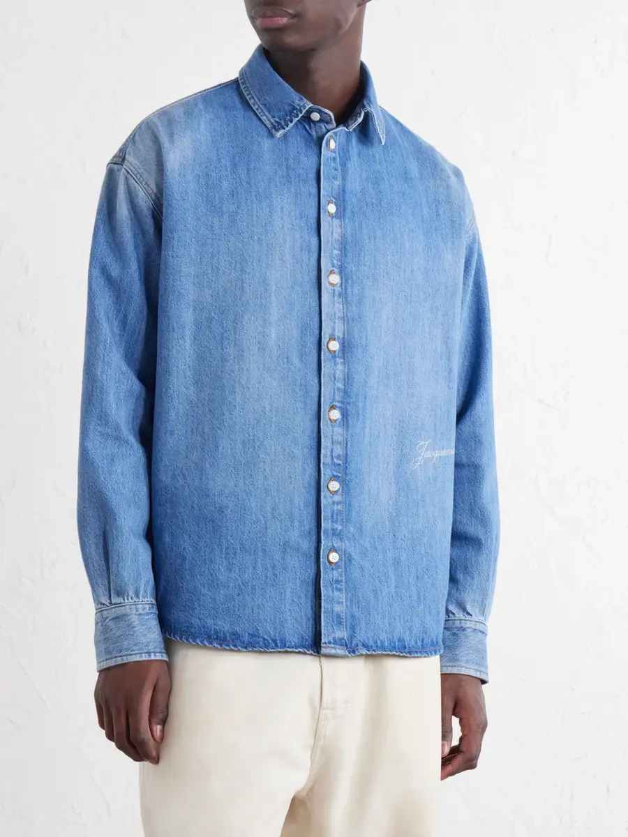 Jacquemus Logo-Printed Denim Shirt - Men | Thumbnail 3 Jacquemus Logo-Printed Denim Shirt - Men | Thumbnail 3