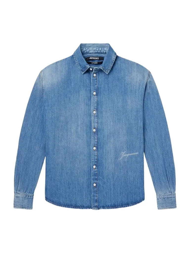 Jacquemus Logo-Printed Denim Shirt - Men