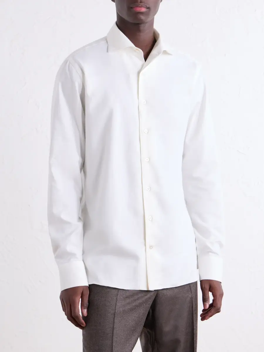 De Petrillo Cutaway-Collar Brushed Cotton-Twill Shirt - Men | Thumbnail 3 De Petrillo Cutaway-Collar Brushed Cotton-Twill Shirt - Men | Thumbnail 3