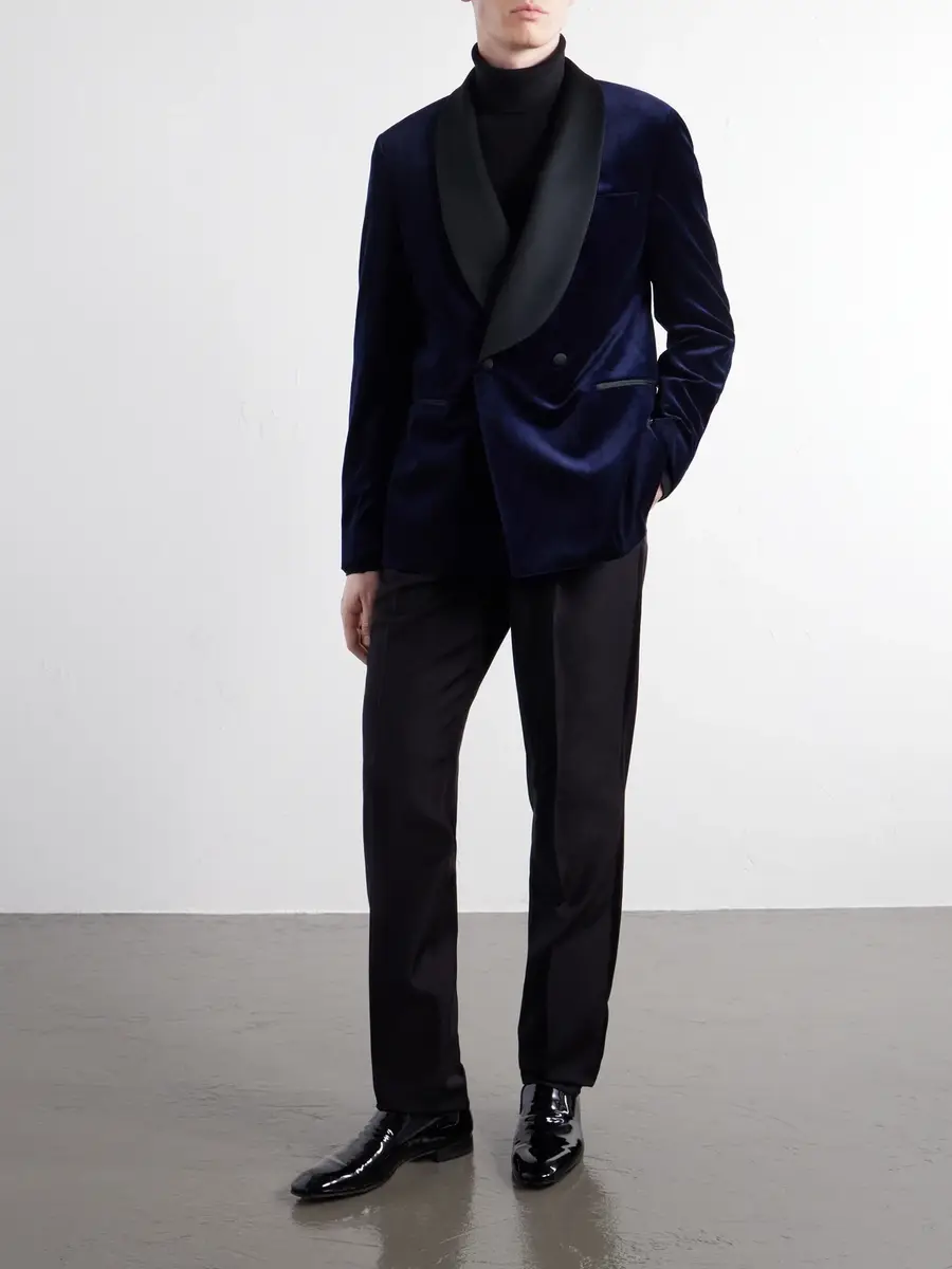 MR P. Satin-Trimmed Cotton and Silk-Blend Velvet Tuxedo Jacket - Men | Thumbnail 2 MR P. Satin-Trimmed Cotton and Silk-Blend Velvet Tuxedo Jacket - Men | Thumbnail 2