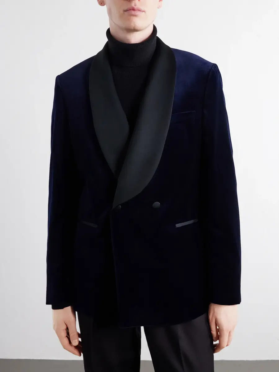 MR P. Satin-Trimmed Cotton and Silk-Blend Velvet Tuxedo Jacket - Men | Thumbnail 3 MR P. Satin-Trimmed Cotton and Silk-Blend Velvet Tuxedo Jacket - Men | Thumbnail 3