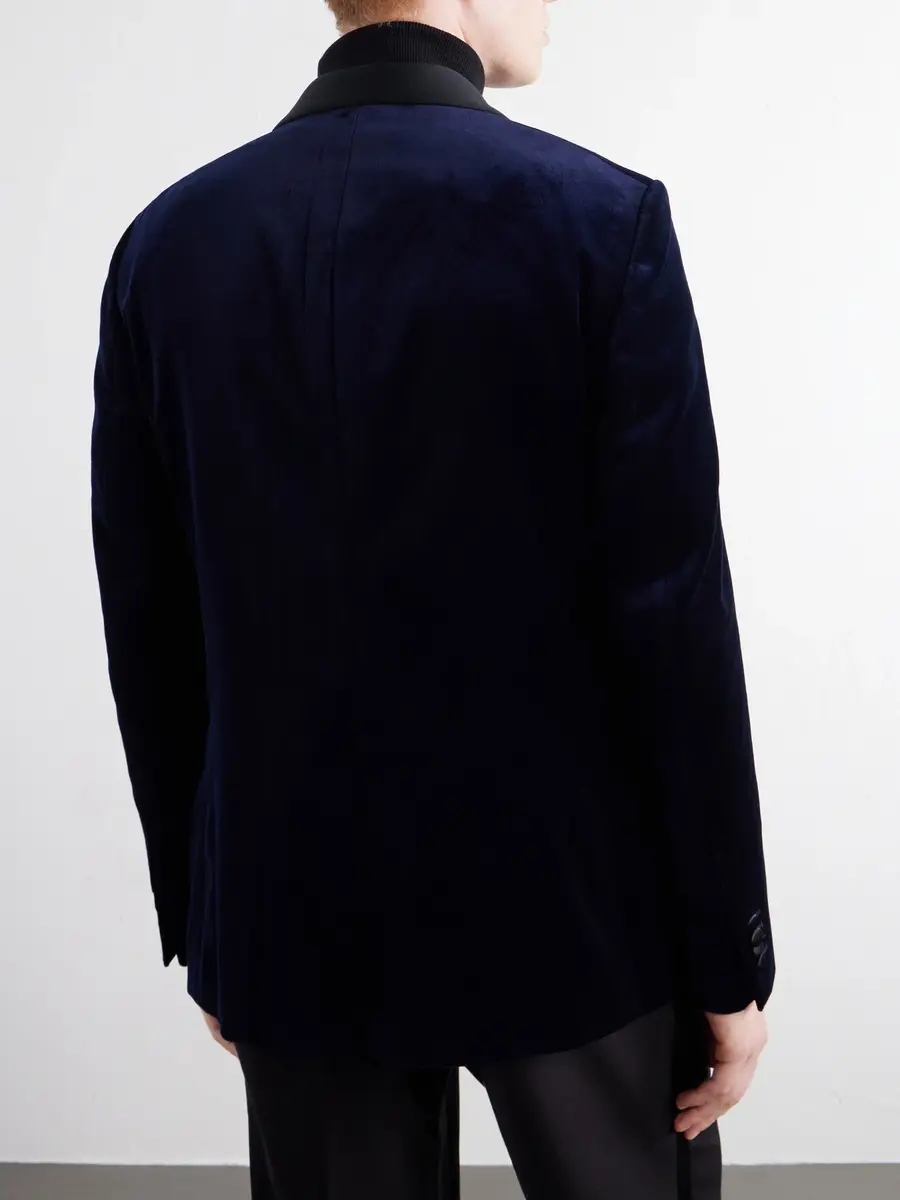 MR P. Satin-Trimmed Cotton and Silk-Blend Velvet Tuxedo Jacket - Men | Thumbnail 4 MR P. Satin-Trimmed Cotton and Silk-Blend Velvet Tuxedo Jacket - Men | Thumbnail 4