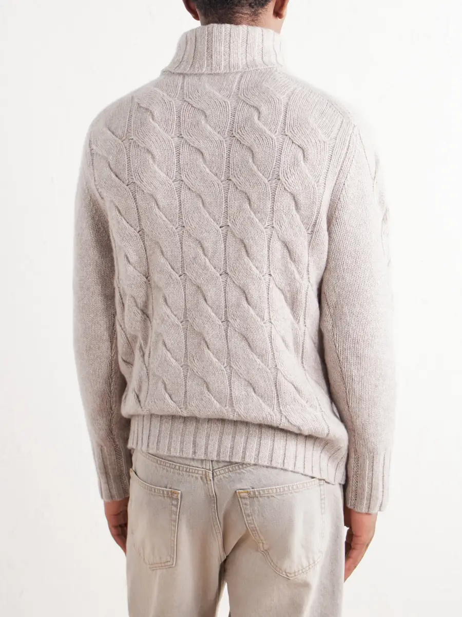 N.Peal Cashmere Cable-Knit Rollneck Sweater - Men | Thumbnail 4 N.Peal Cashmere Cable-Knit Rollneck Sweater - Men | Thumbnail 4