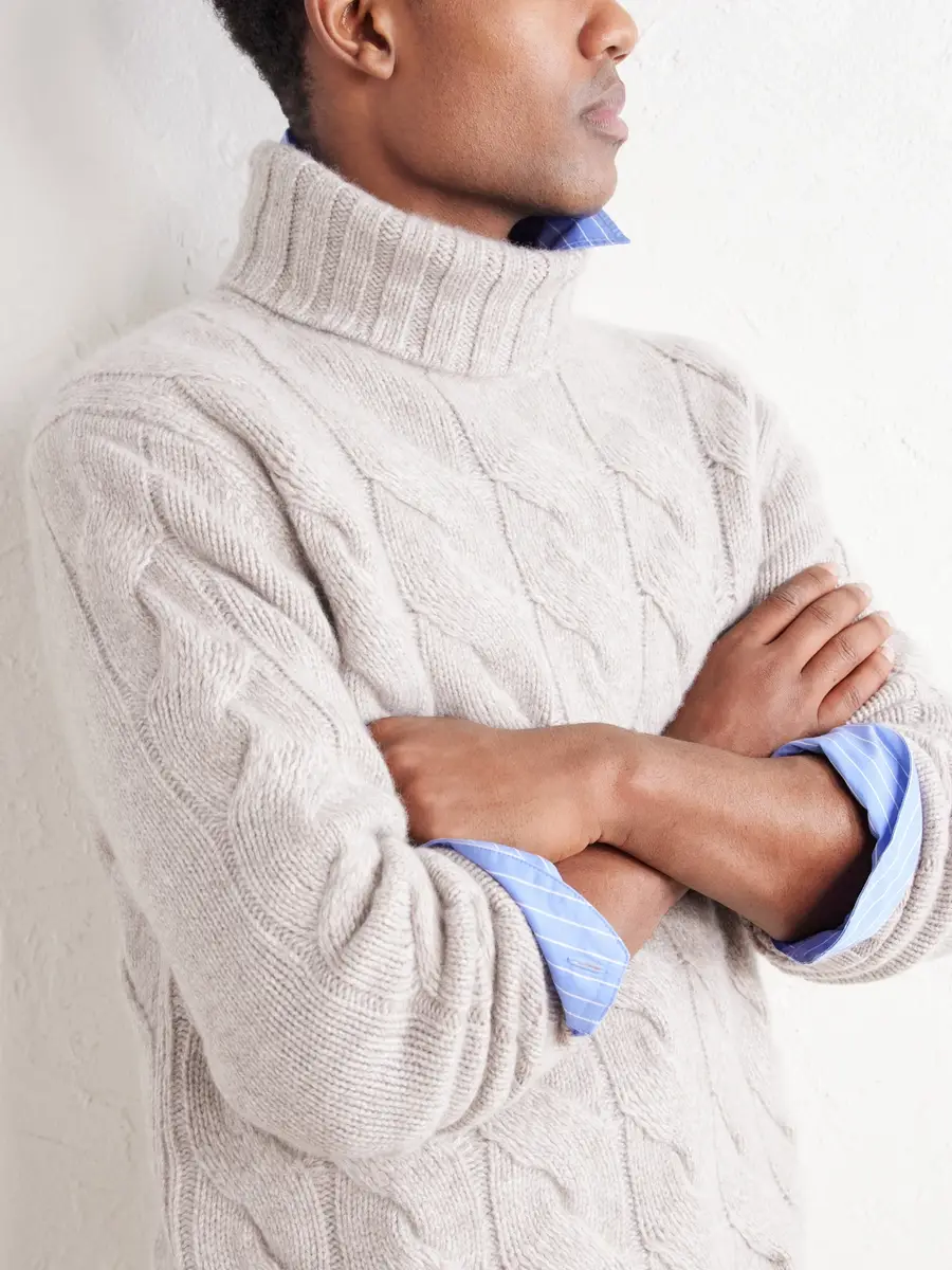 N.Peal Cashmere Cable-Knit Rollneck Sweater - Men | Thumbnail 5 N.Peal Cashmere Cable-Knit Rollneck Sweater - Men | Thumbnail 5
