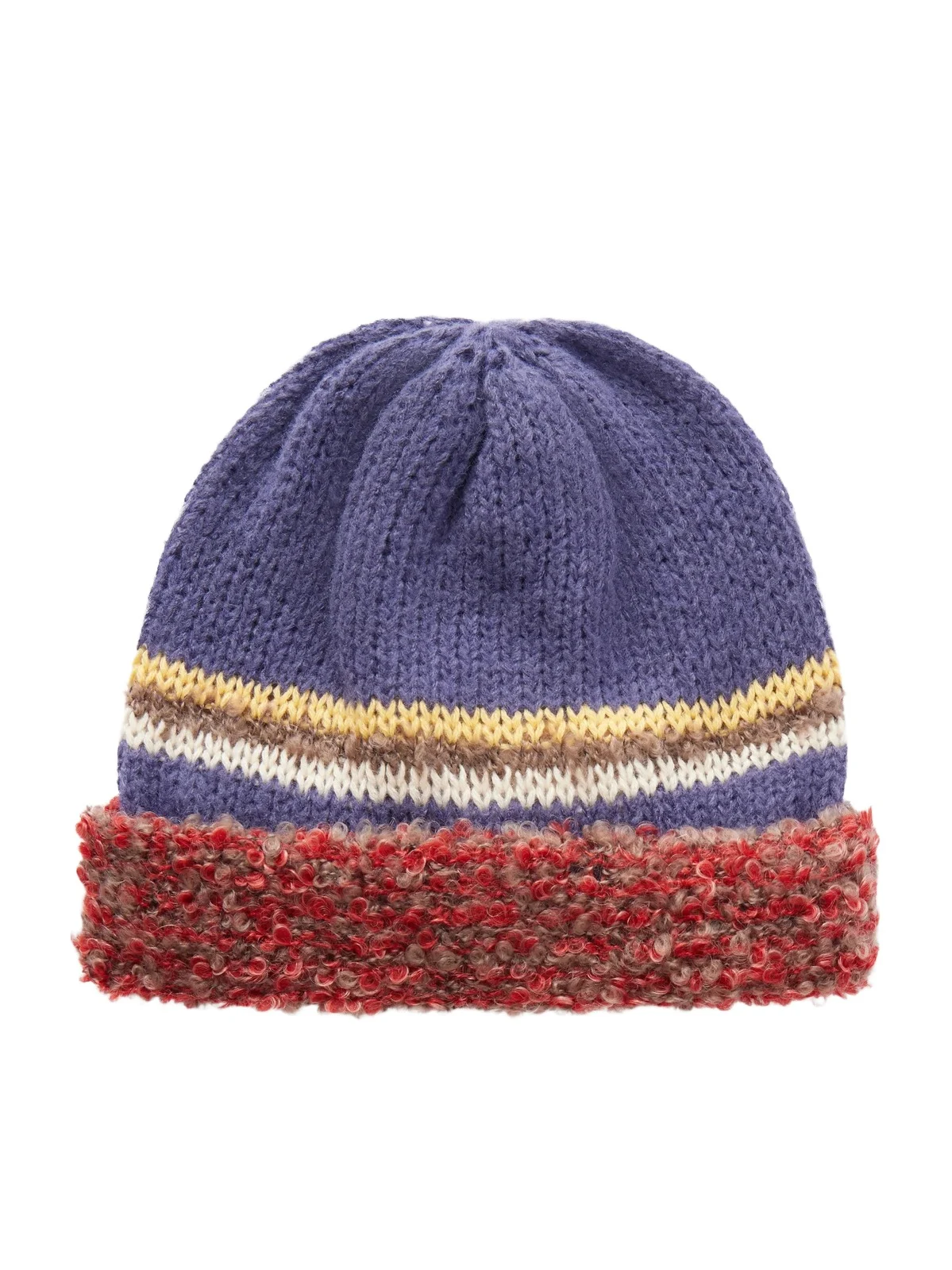 KAPITAL Bouclé-Trimmed Knitted Mélange Beanie - Men