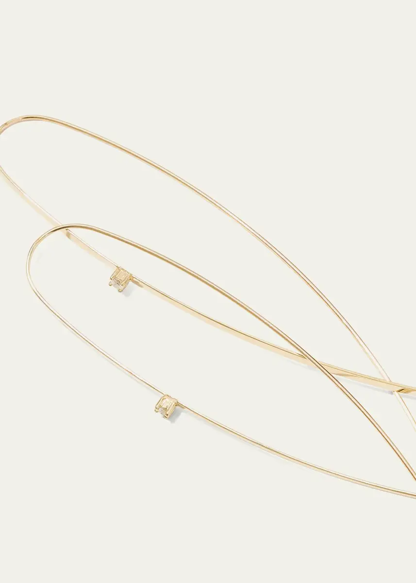 Lana Narrow Flat Diamond Hoop Earrings | Thumbnail 3 Lana Narrow Flat Diamond Hoop Earrings | Thumbnail 3