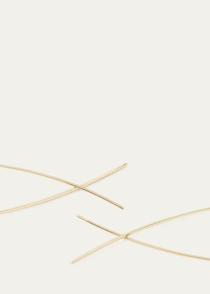 Lana Narrow Flat Diamond Hoop Earrings | Thumbnail 4 Lana Narrow Flat Diamond Hoop Earrings | Thumbnail 4