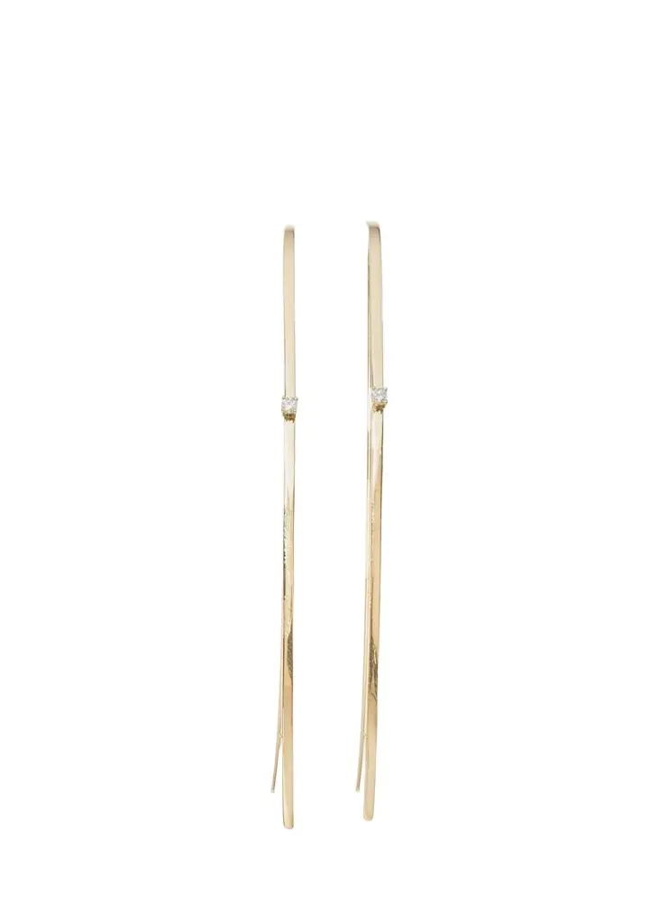 Lana Narrow Flat Diamond Hoop Earrings