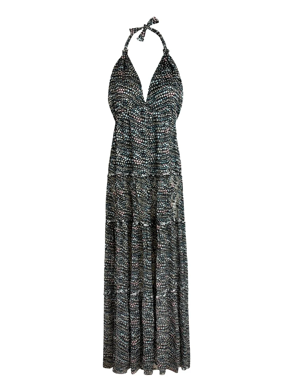 Vilebrequin Pearl Devore Tiered Silk Maxi Dress