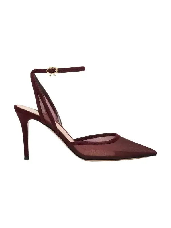 Suede Organza Ankle-Strap Pumps Suede Organza Ankle-Strap Pumps