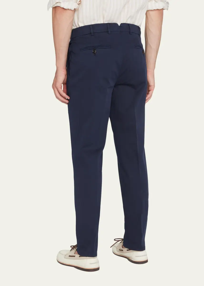 Brunello Cucinelli Men's American Pima Italian-Fit Chino Trousers | Thumbnail 15