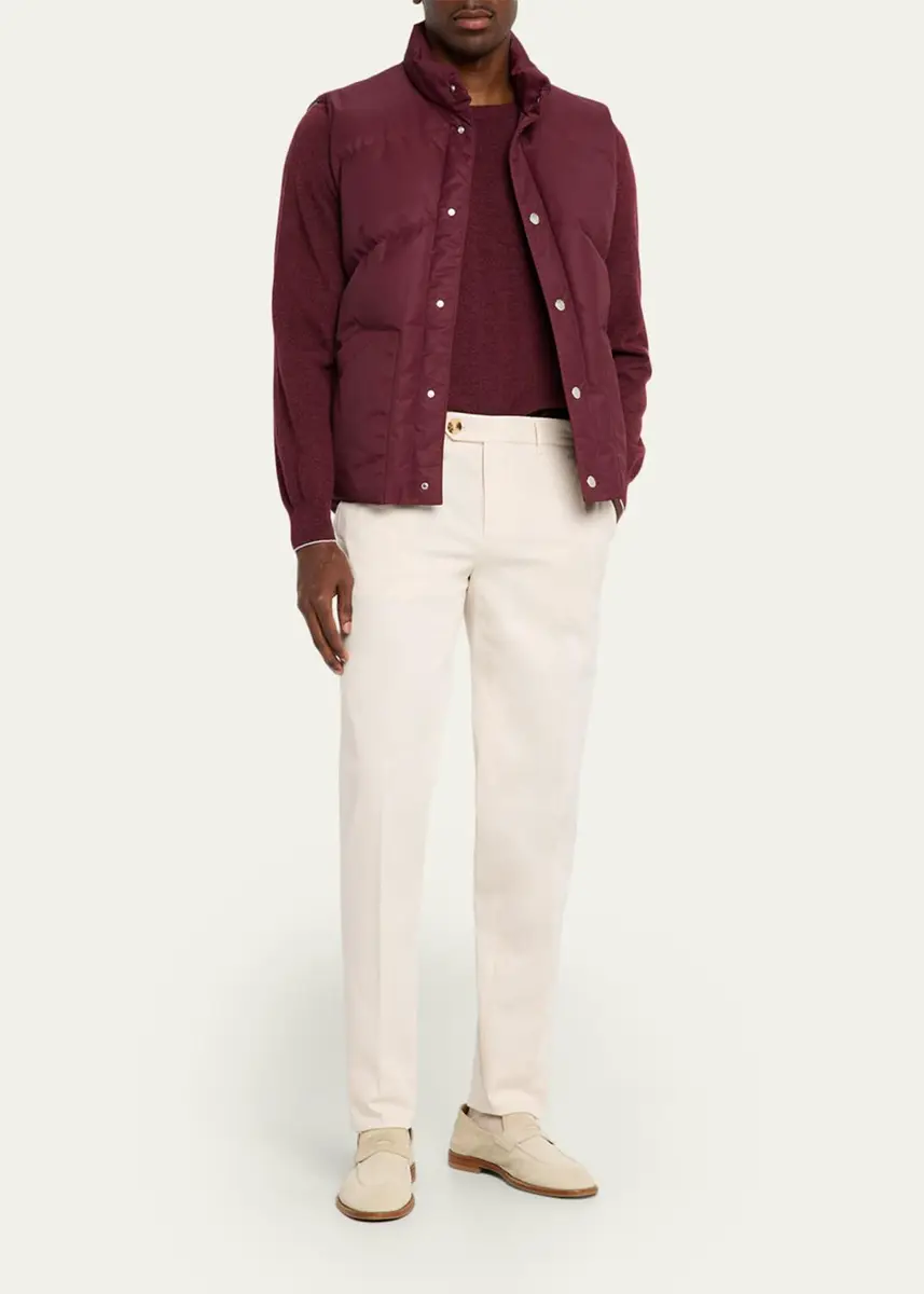 Brunello Cucinelli Men's American Pima Italian-Fit Chino Trousers | Thumbnail 18