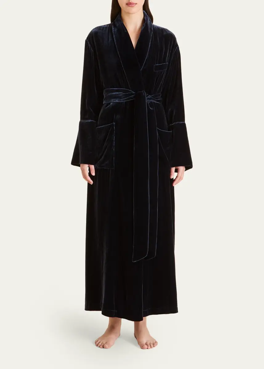 Olivia von Halle Capability Shawl-Collar Velvet Robe | Thumbnail 2 Olivia von Halle Capability Shawl-Collar Velvet Robe | Thumbnail 2