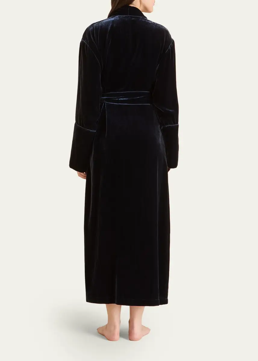 Olivia von Halle Capability Shawl-Collar Velvet Robe | Thumbnail 3 Olivia von Halle Capability Shawl-Collar Velvet Robe | Thumbnail 3