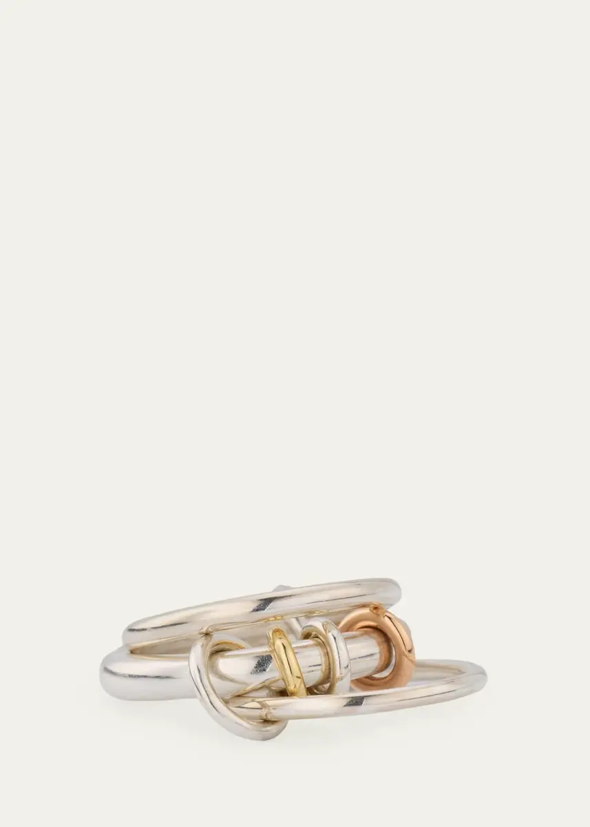 Spinelli Kilcollin Gemini SG Three Link Ring in Sterling Silver with Mixed Metal Accents | Thumbnail 3