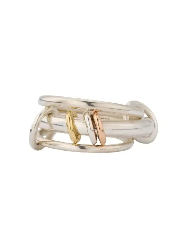Spinelli Kilcollin Gemini SG Three Link Ring in Sterling Silver with Mixed Metal Accents