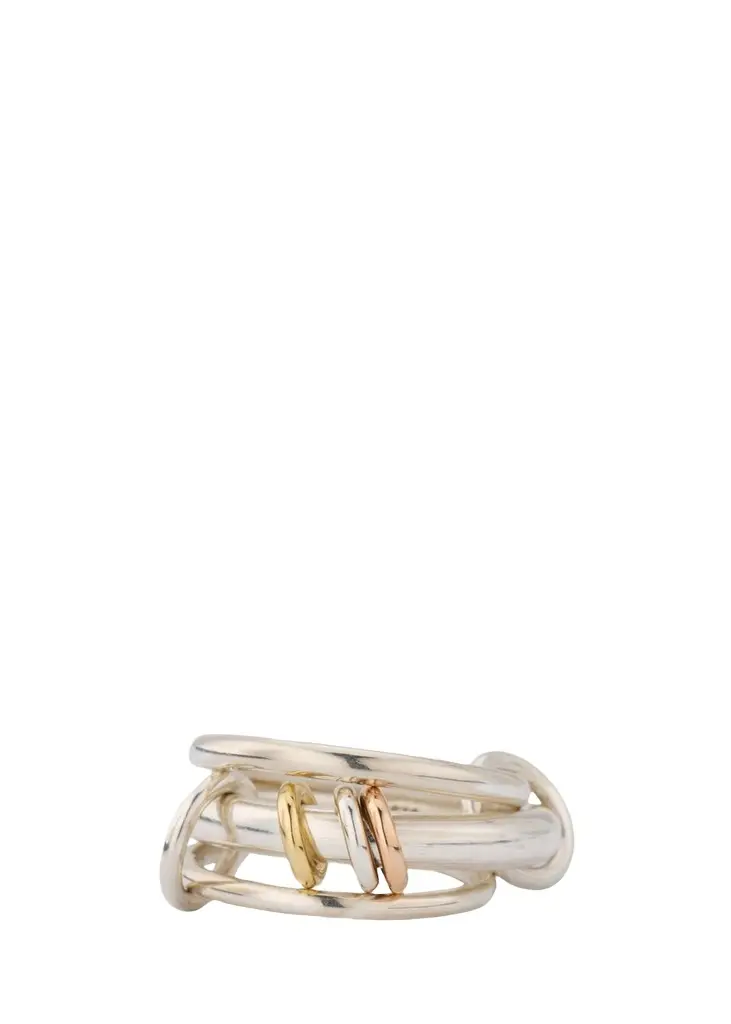 Gemini SG Three Link Ring in Sterling Silver with Mixed Metal Accents Gemini SG Three Link Ring in Sterling Silver with Mixed Metal Accents