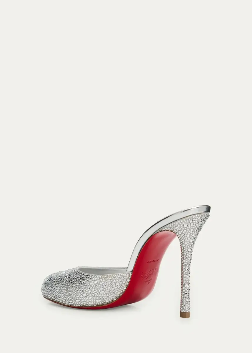 Christian Louboutin 100mm Dolly Strass Metallic Leather Mules | Thumbnail 2 Christian Louboutin 100mm Dolly Strass Metallic Leather Mules | Thumbnail 2