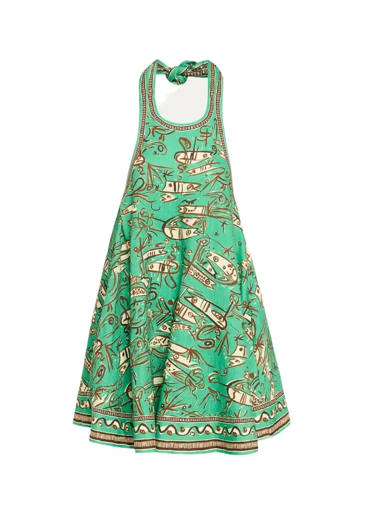 Fish Sticks Mini Linen Halter Dress Fish Sticks Mini Linen Halter Dress
