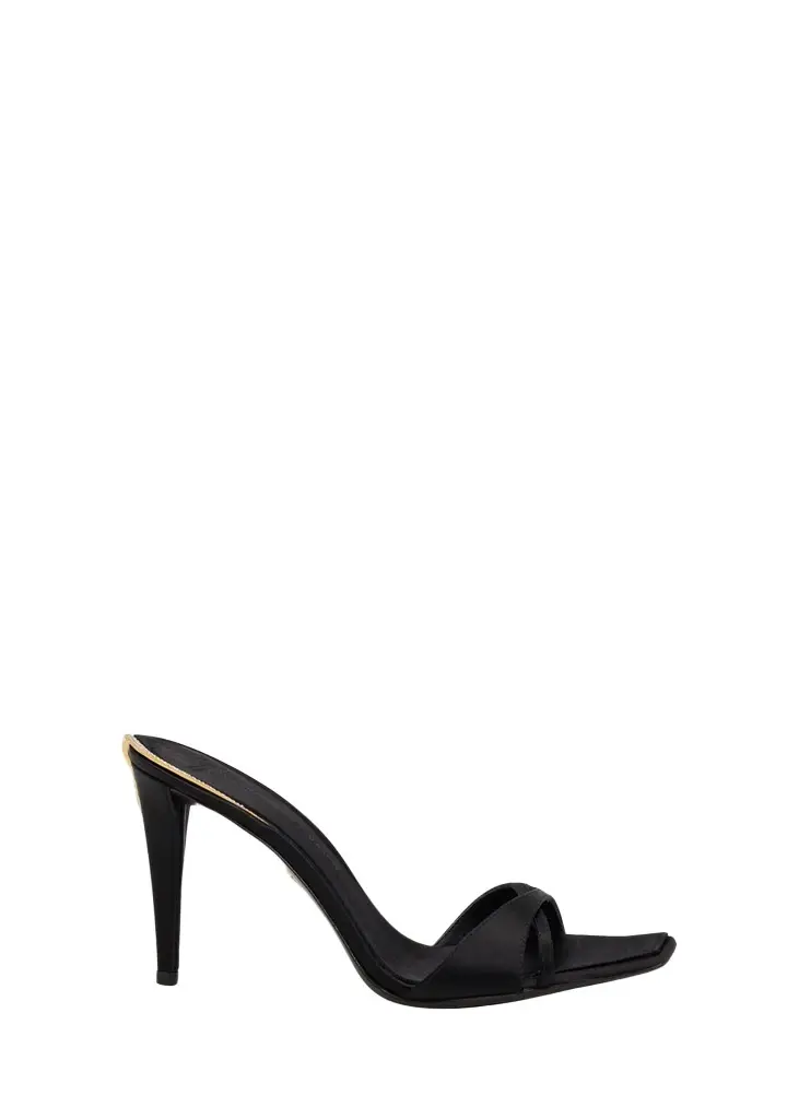 Giuseppe Zanotti 90mm Crystal Back Satin Mule Sandals