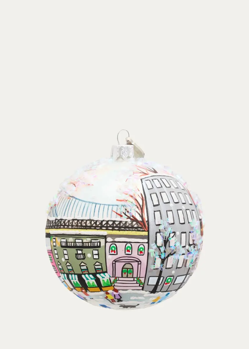 Michael Storrings Brooklyn Bridge Snowfall Christmas Ornament | Thumbnail 2