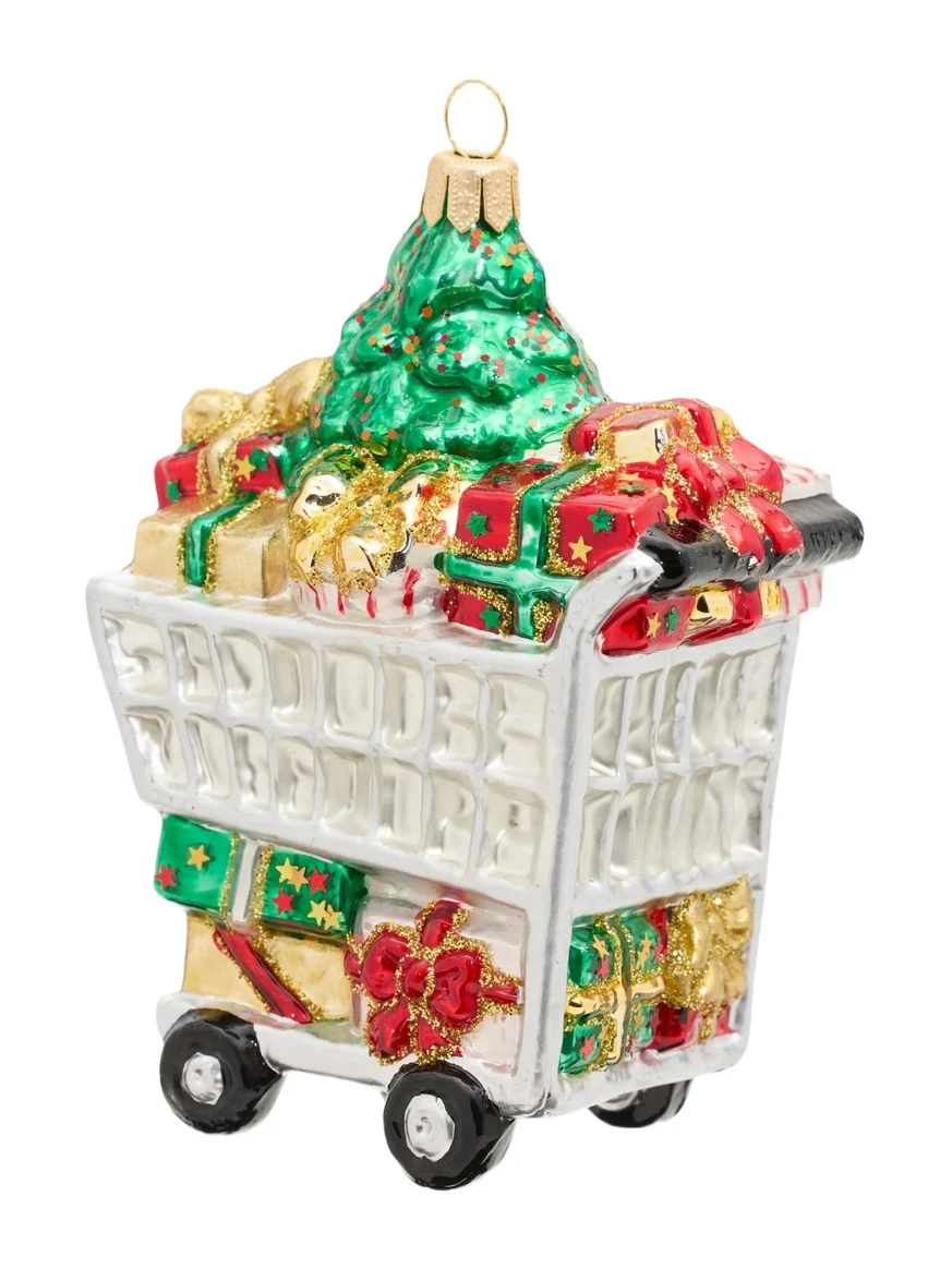 Impuls Glass Christmas Shopping Bag Ornament