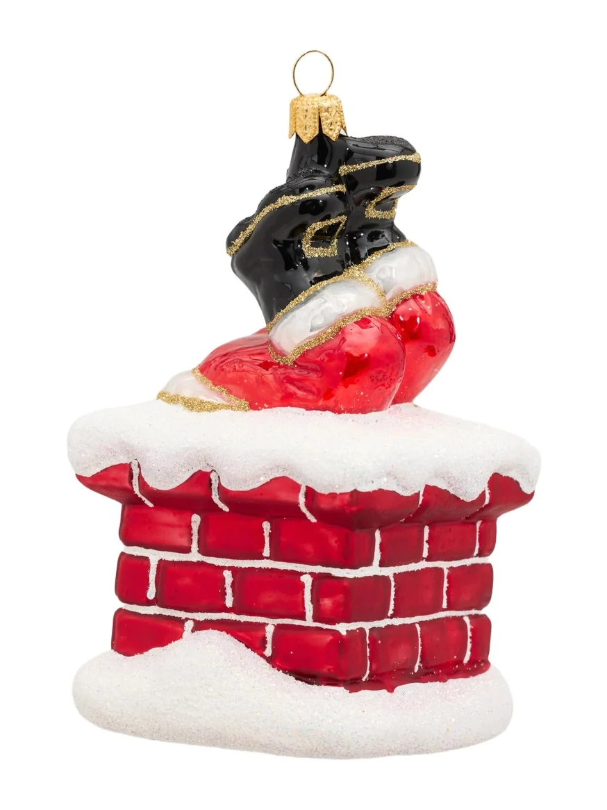 Impuls Glass Chimney Santa Ornament