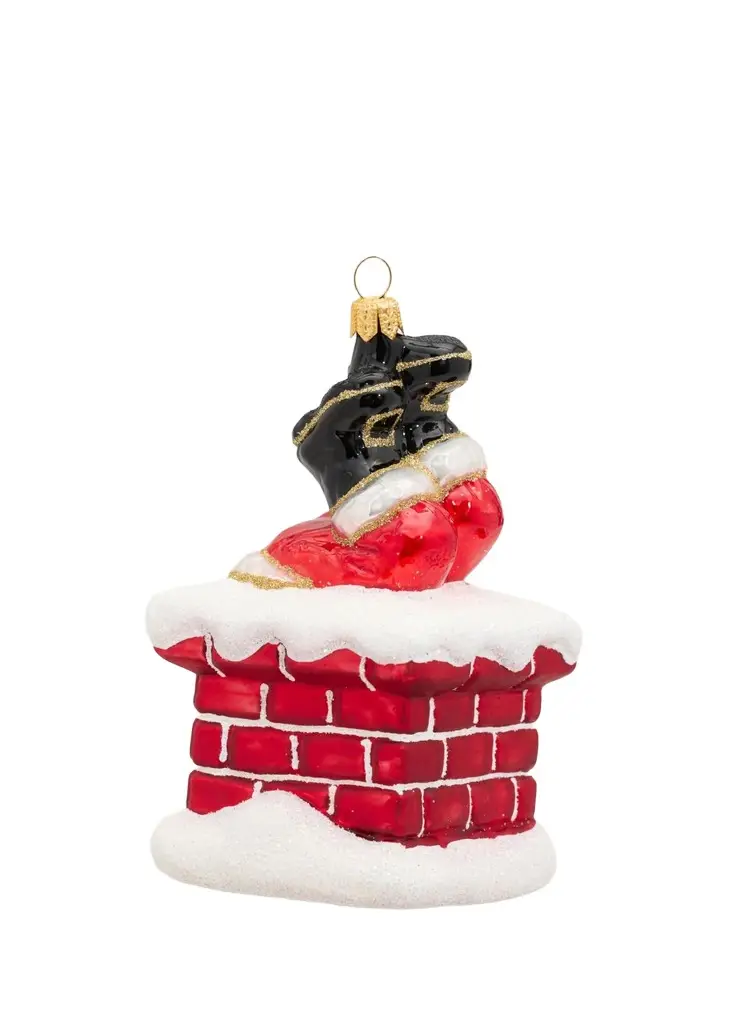 Glass Chimney Santa Ornament Glass Chimney Santa Ornament