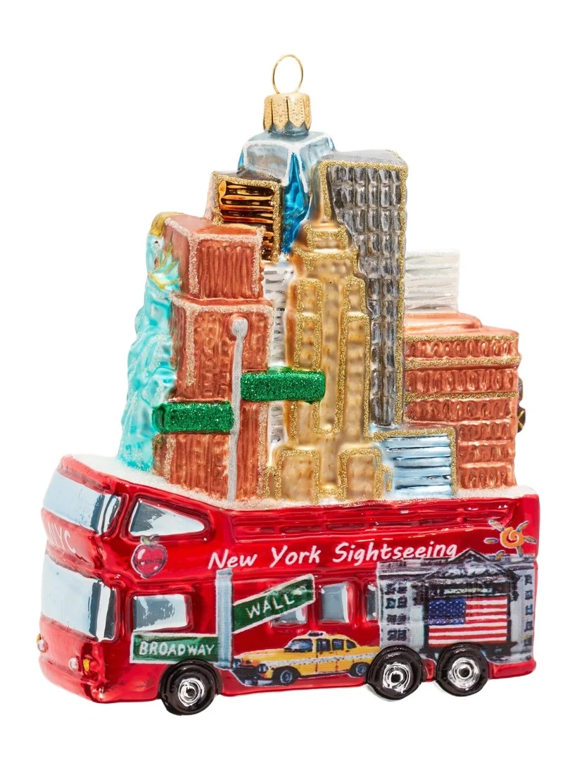 Impuls Glass NYC Bus Ornament