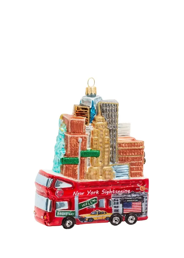 Glass NYC Bus Ornament Glass NYC Bus Ornament