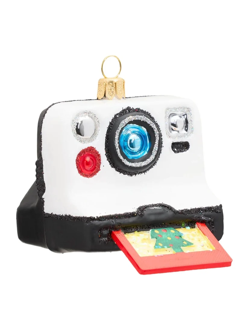 Impuls Glass Retro Camera Ornament