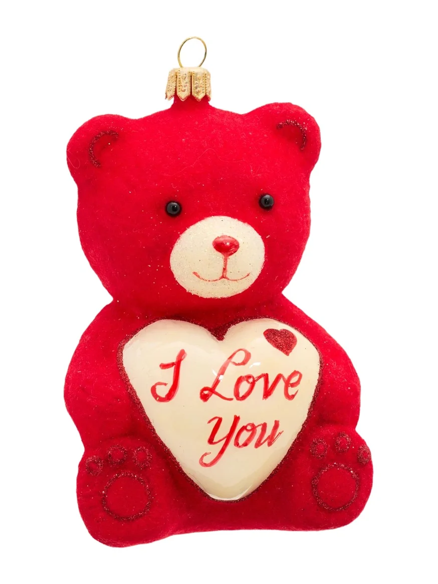 Impuls Love Bear Glass Ornament