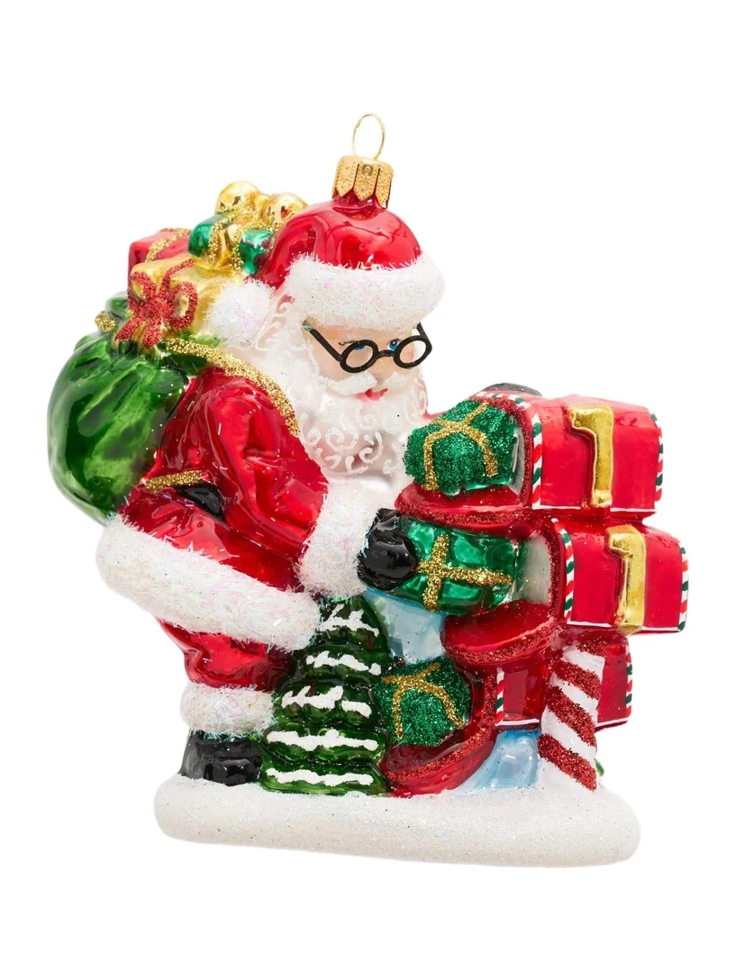 Impuls Santa Claus Gift Glass Ornament
