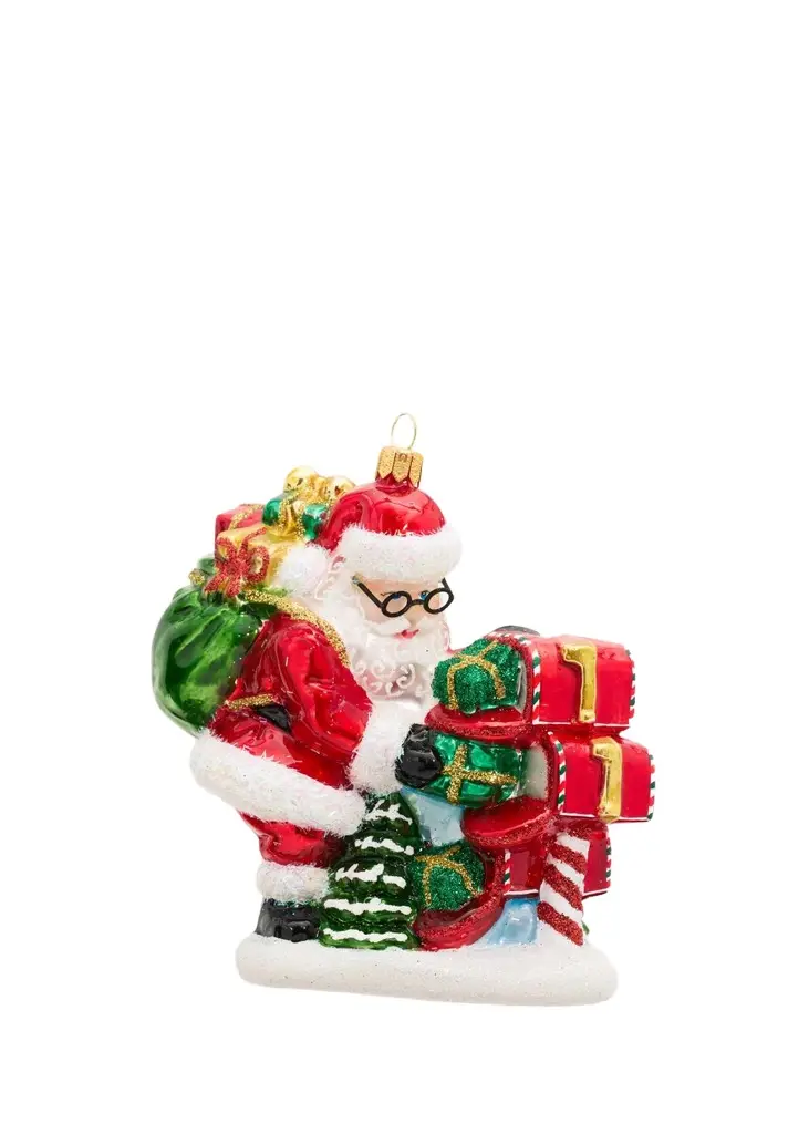 Impuls Santa Claus Gift Glass Ornament