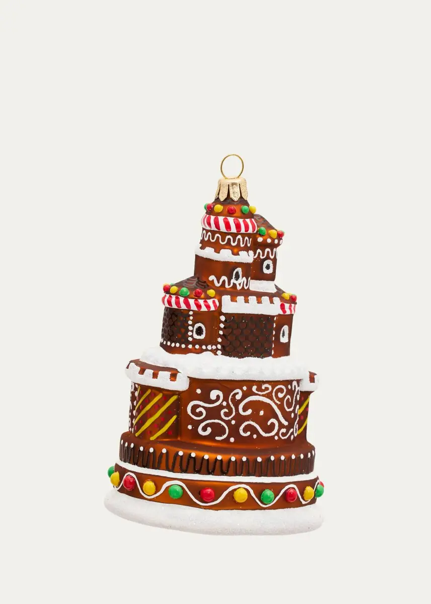Impuls Glass Gingerbread Castle Ornament | Thumbnail 2