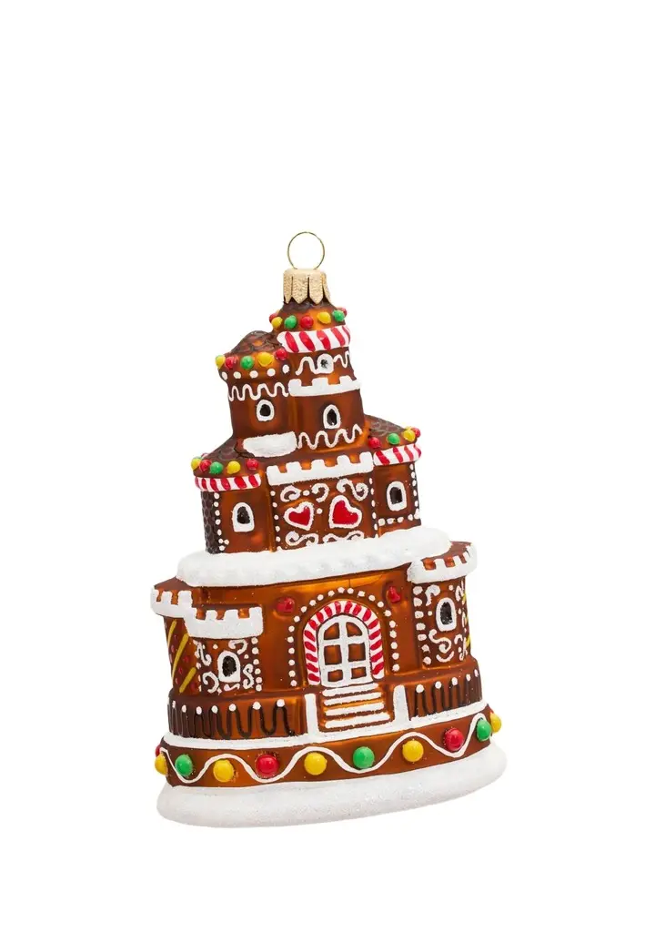 Glass Gingerbread Castle Ornament Glass Gingerbread Castle Ornament