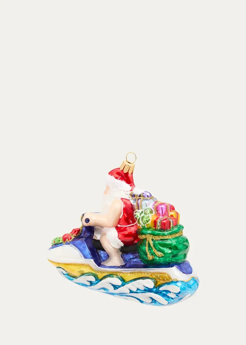 Exclusive Santa On Jet Ski Glass Ornament | Thumbnail 2 Exclusive Santa On Jet Ski Glass Ornament | Thumbnail 2