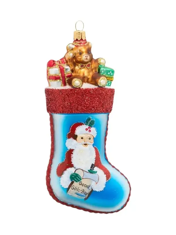 Impuls Glass Christmas Stocking Ornament