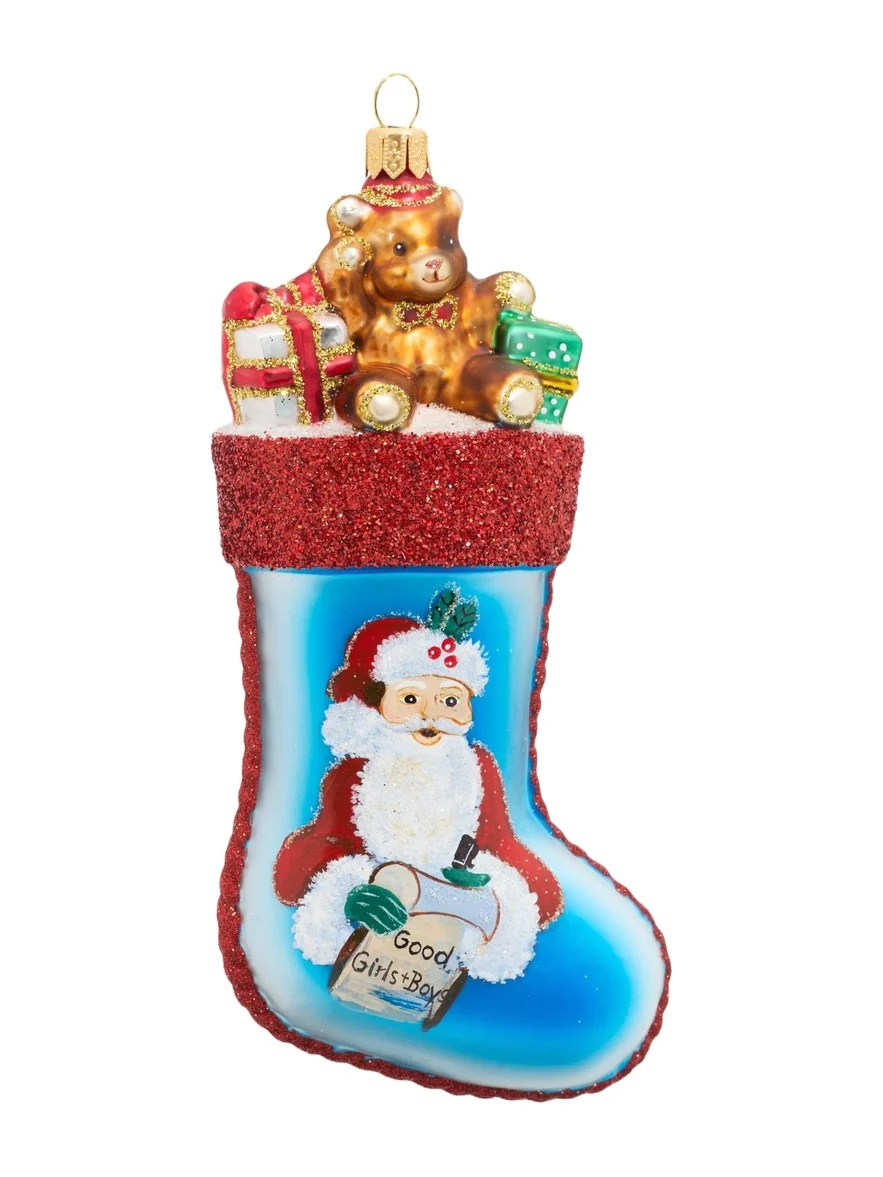 Impuls Glass Christmas Stocking Ornament