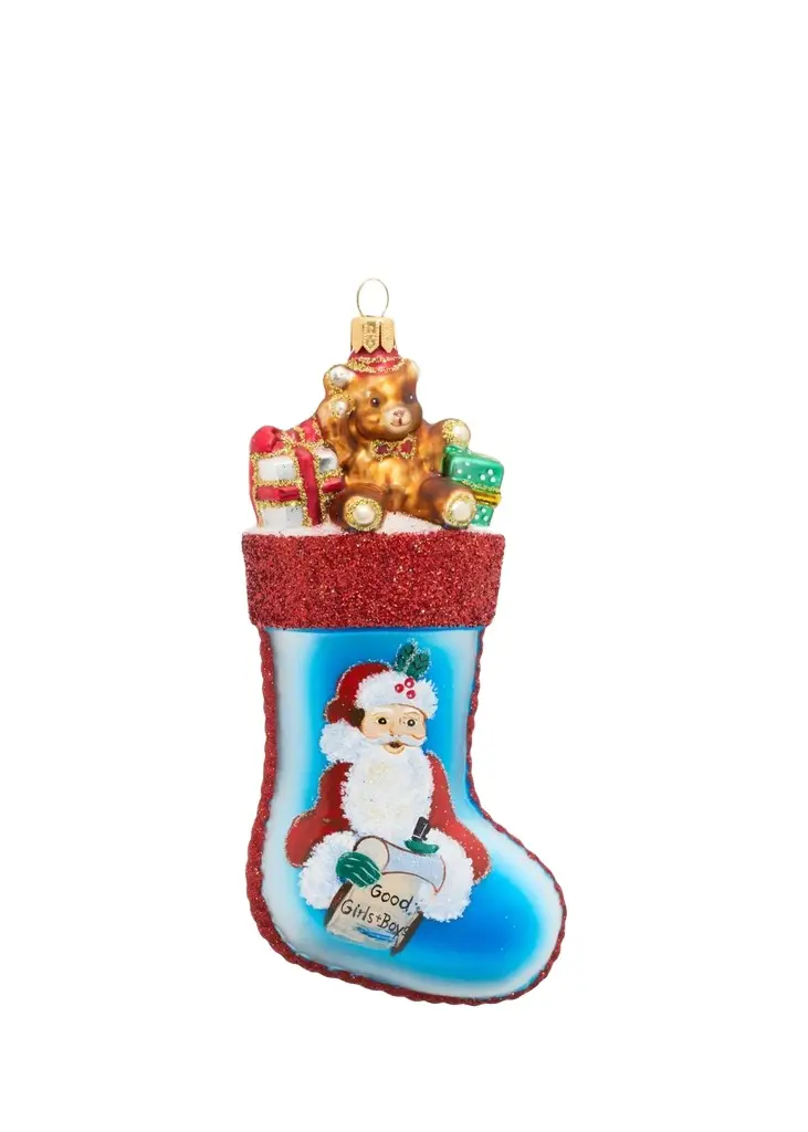 Impuls Glass Christmas Stocking Ornament