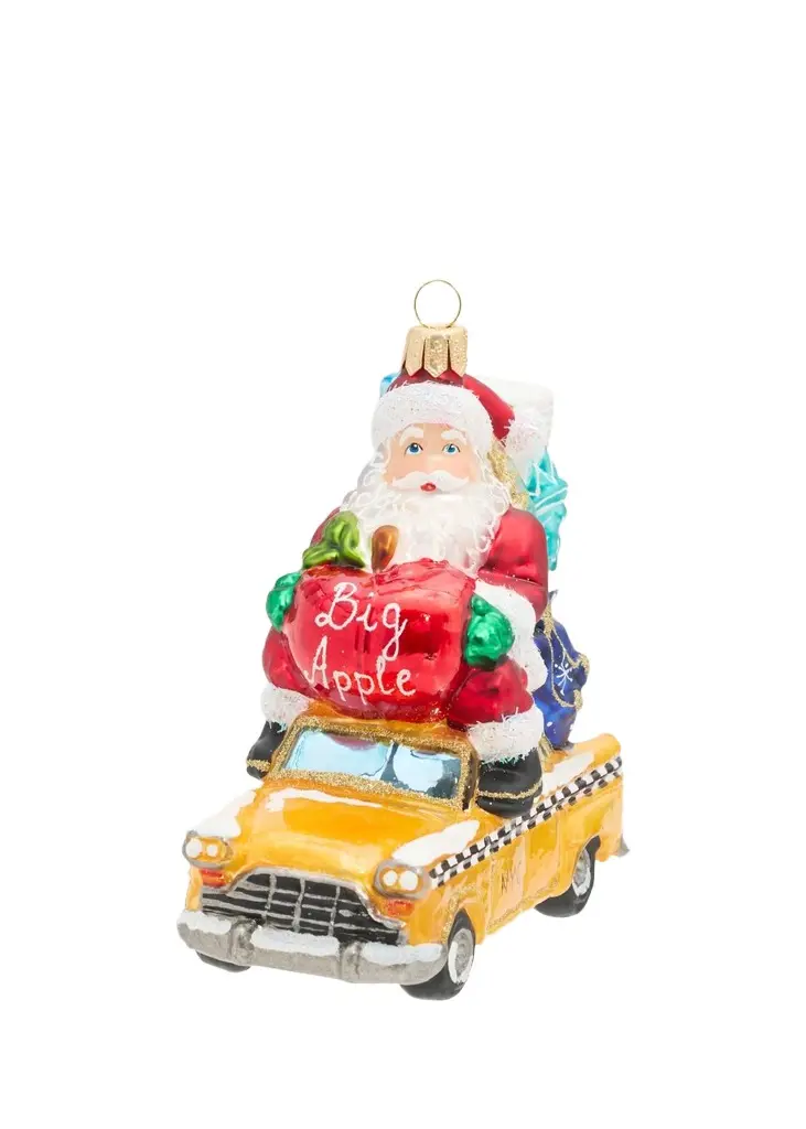 Exclusive Santa Claus Ride Glass Ornament