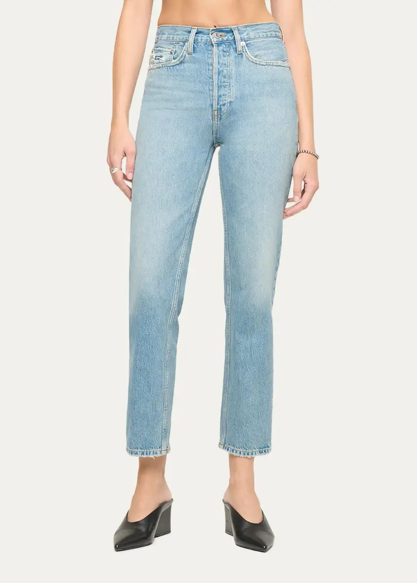 RE/DONE Pipe Straight-Leg Ankle Jeans | Thumbnail 2 RE/DONE Pipe Straight-Leg Ankle Jeans | Thumbnail 2