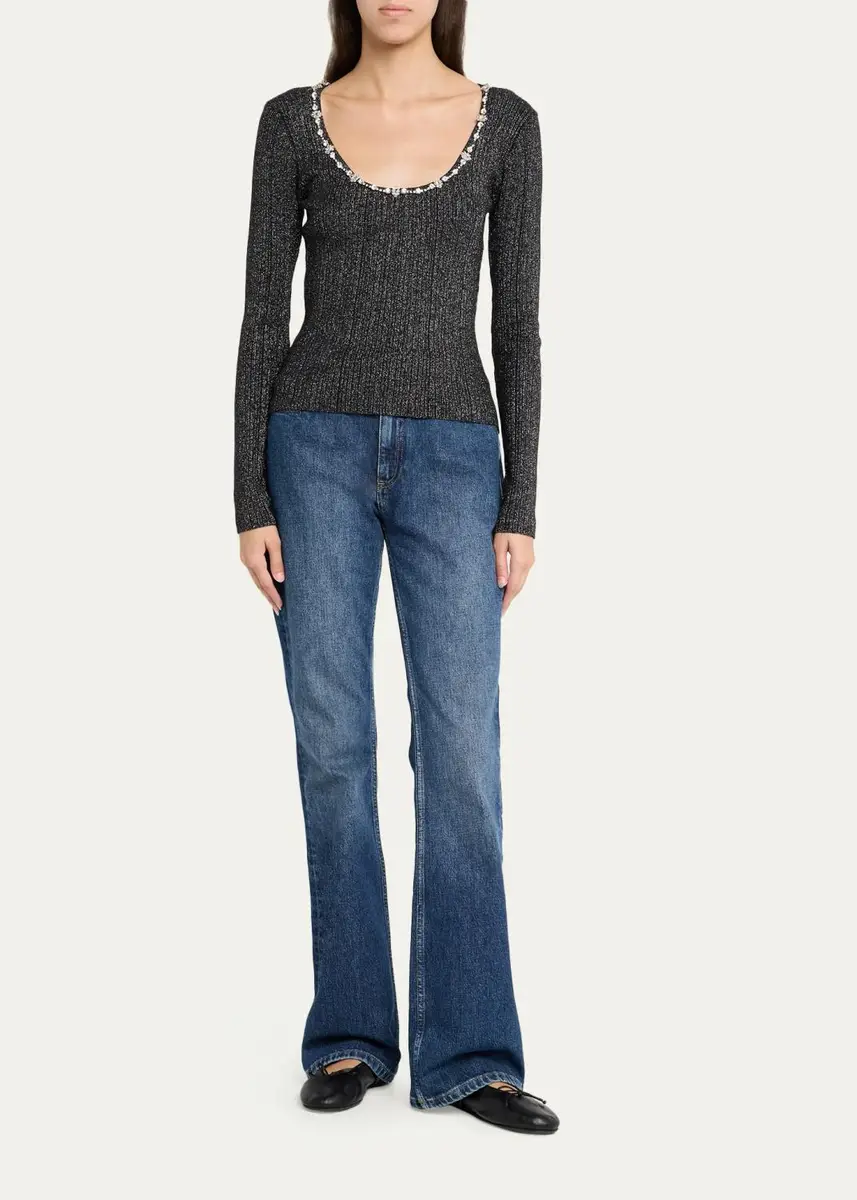Cinq à Sept Aminta Embellished Scoop-Neck Top | Thumbnail 2