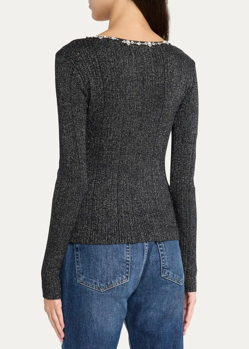 Cinq à Sept Aminta Embellished Scoop-Neck Top | Thumbnail 3