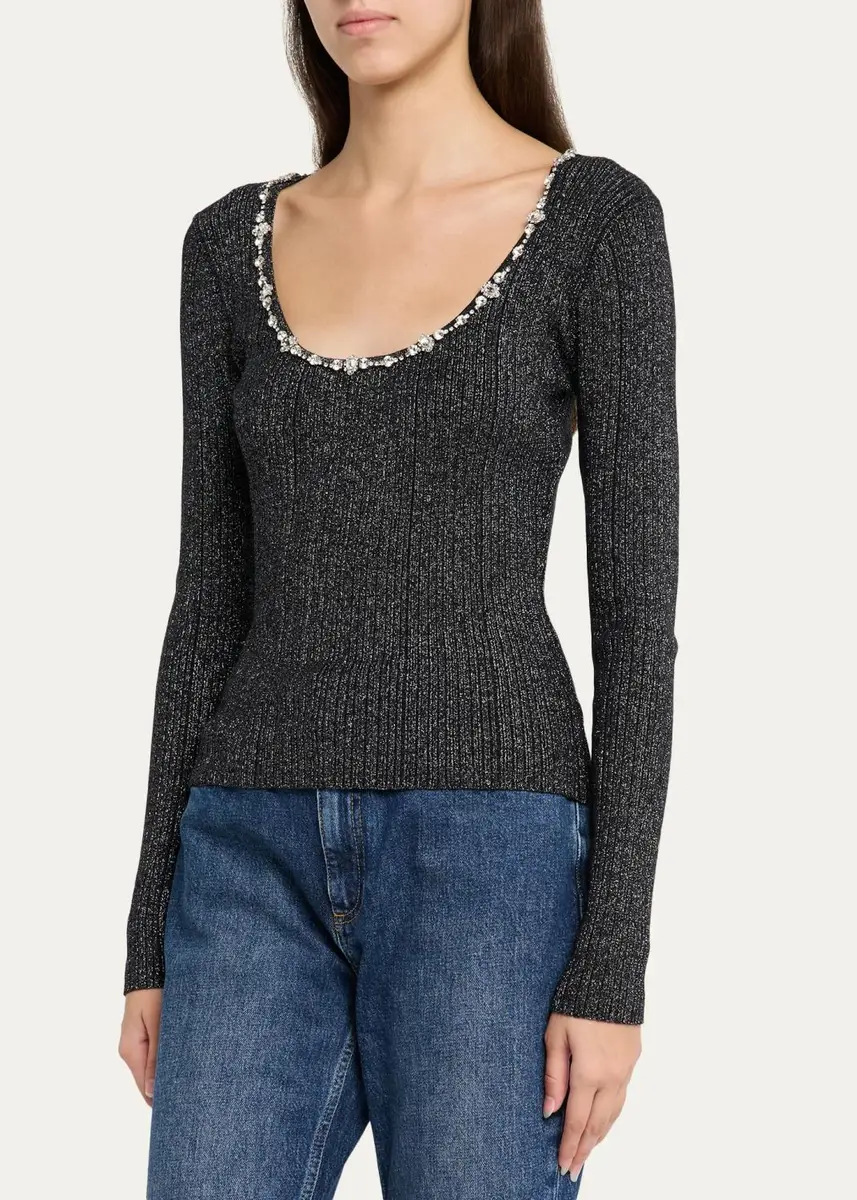 Cinq à Sept Aminta Embellished Scoop-Neck Top | Thumbnail 4