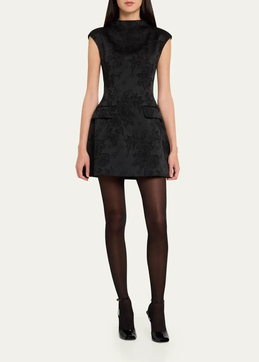 Veronica Beard Haworth Mock-Neck Jacquard Mini Dress | Thumbnail 2 Veronica Beard Haworth Mock-Neck Jacquard Mini Dress | Thumbnail 2